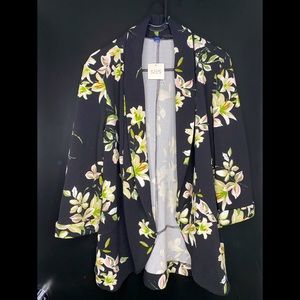 Black Floral Blazer